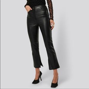 Nakd Fashion x Afj Slit PU Pants Black